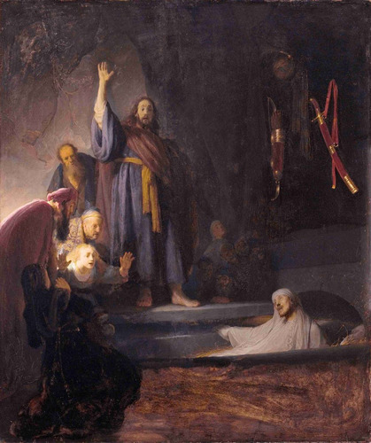 Lienzo Canvas Arte Sacro Resurrección Lázaro Rembrandt 90x80
