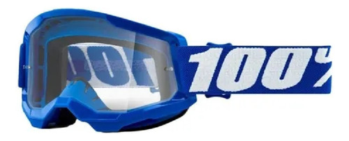 Óculos 100% Strata 2 Blue Lente Transparente Original Moto