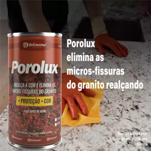 Porolux Realça Cor Mármore Granito 900ml Brilho Proteção
