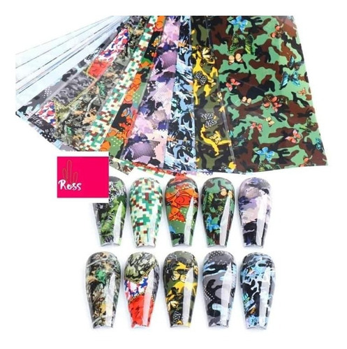 Kit Paquete Foil Variado Diferentes Diseños 130 Tiras Foil