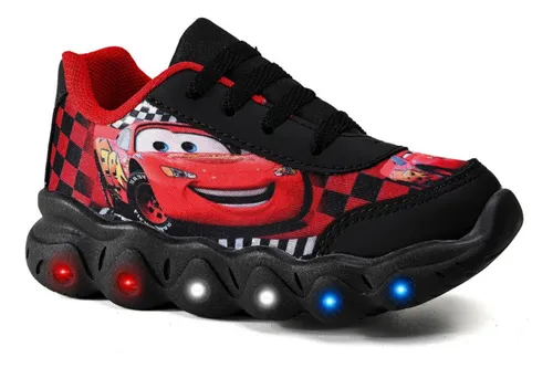 Tênis Infantil Masculino Do Relâmpago Mcqueen Carros de led Menor preço em Tênis Infantil Masculino Do Relâmpago Mcqueen Carros de led