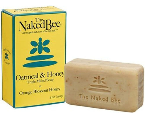 The Naked Bee Oatmeal - Honey Triple Milled Soap, 5 Onzas, 6