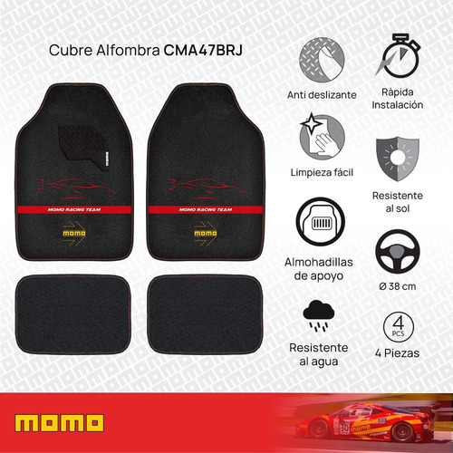 Imagen 2 de 9 de Cubre Alfombra Auto Momo Pvc 4 Piezas Ajuste Universal