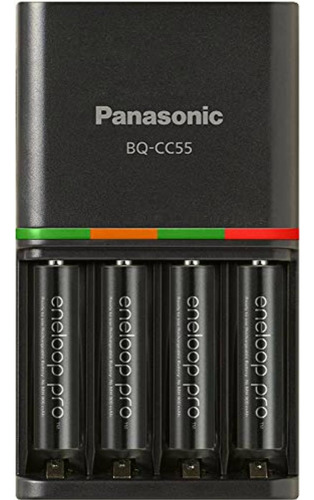 Eneloop Panasonic Cargador Con 4aa Baterías Recargables