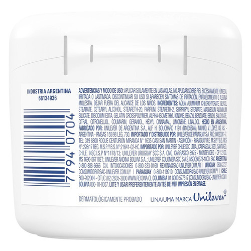 Imagen 2 de 2 de Antitranspirante en crema Rexona Odorono 60 g
