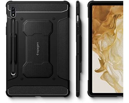 Imagen 7 de 7 de Funda Spigen Rugged Armor Pro Para Galaxy Tab S7/s8 - Negro