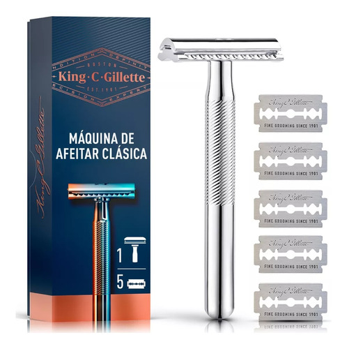 Máquina De Afeitar Clásica King C Gillette + 5 Navajas