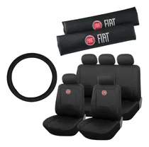 Comprar Funda Ecocuero Auto + Cubre Cinto Logo Fiat + Cubre Volante