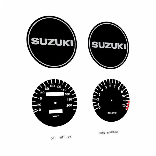 Calcos Suzuki Gs 500 E Tablero Tapas Motor Metalizadas