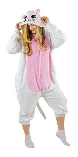 Adultos Onesie Cat Animal Pijamas Traje Comodo Con Cremalle