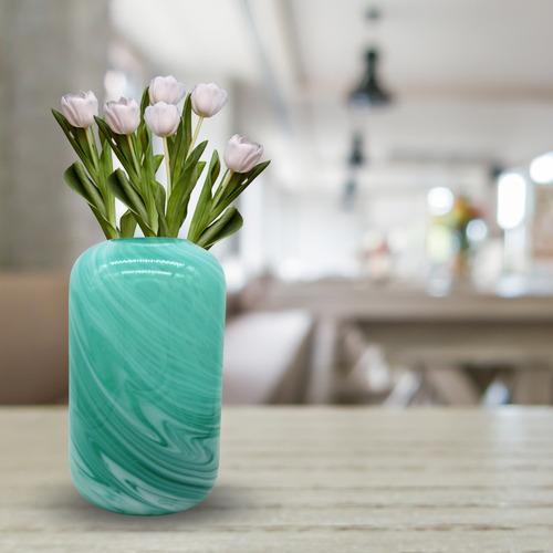 Florero De Cristal Jarron De Vidrio Templado Decorativo 21cm