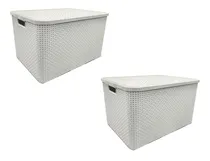 Comprar Pack 2 Cajas Organizadoras 7 Lt Símil Rattan Arqplast