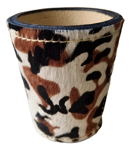 Cachos De Cuero, Animal Print 1 Vaso Y 5 Dados