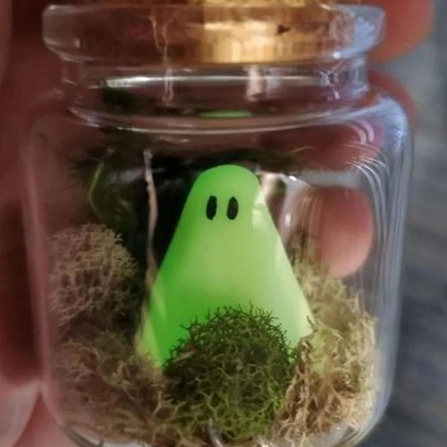 Bbasiliysd Mini Pet Ghosts In A Jar, Halloween Ghost Glow In