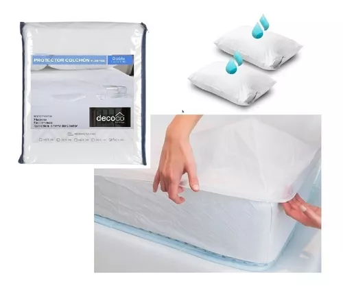 Protector Colchon Impermeable Antifluido/ Cama Doble 1.40