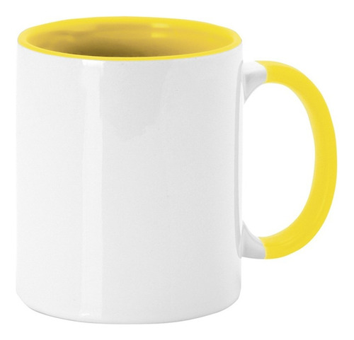 Taza Blanca Con Fondo/asa De Color 11oz Para Sublimación Sgi