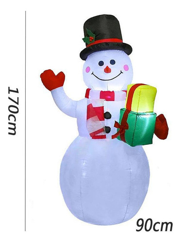 Mc Lz 170cm Brillo Muñeco De Nieve Inflable Decoración