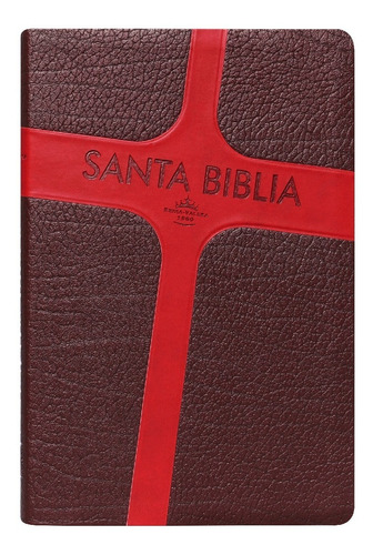 Biblia Rvr-1960 Letra Grande Imitación Piel Marrón/rojo