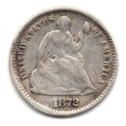 Estados Unidos Medio Dime 1872 Plata