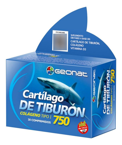 Geonat Cartílago De Tiburón, Colágeno Y Vitamina D3 X30 Comp