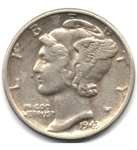 Estados Unidos 1 Dime 1943 Plata 0,900