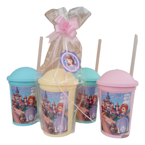 15 Vasos Milkshake Personalizados Souvenirs + Bolsa Tag Moño