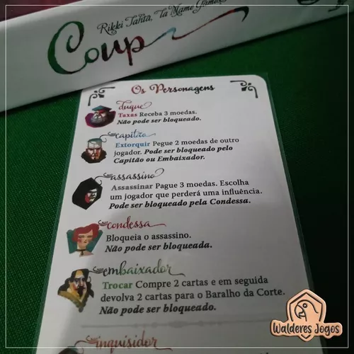 Coup Expansão A Inquisição Jogo de Cartas Mandala PRM0002