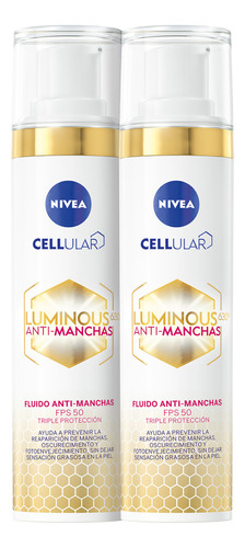 Pack X2 Fluido Nivea Luminous Antimanchas Ácido Hialurónico