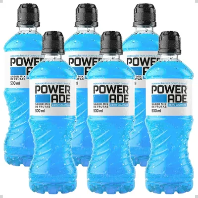 Kit 6 Powerade Mix De Frutas Zero 500ml Isotônico