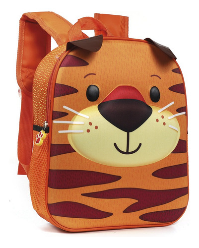 Mochila 3d Escolar Infantil Jardin 13 Pulgadas 51814 Color Naranja Diseño De La Tela 3d Rigida