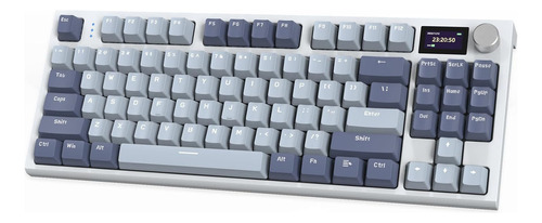 Teclado Gamer Mecanico Attack Shark K86 Sem Fio Com Tela Rgb Azul-claro Inglês Us