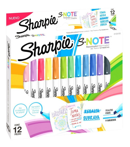 Marcador Sharpie S-note 12 Colores