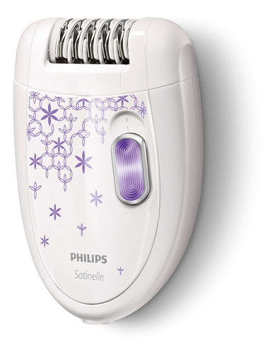 Depiladora eléctrica inalámbrica Philips Satinelle Essential HP6421/30 color blanco y morado 100V/240V