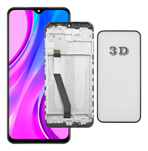 Tela Display Frontal Compatível Redmi 9 M2004j19g Aro + Pel