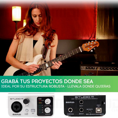 Imagen 4 de 10 de Placa Interfaz De Sonido Usb Midiplus Studio M 24bit 192khz