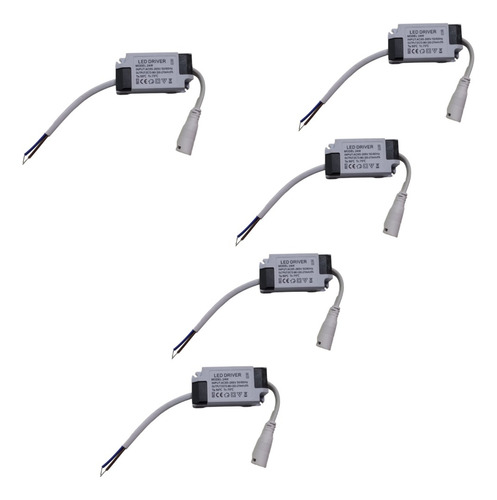 Kit 5 Reator Drive Fonte 12w A 18w Para Plafon Led