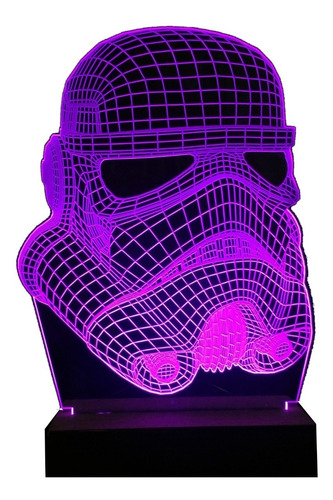 Lámpara Acrílico Led Star Wars Trooper Velador 220v Regalo