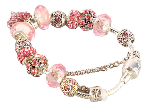 Pulsera De Cuentas De Cadena De Serpiente Chapada En Plata