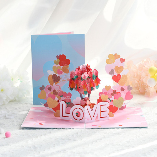 Tarjeta De Felicitación 3d Del Día De Valentín,