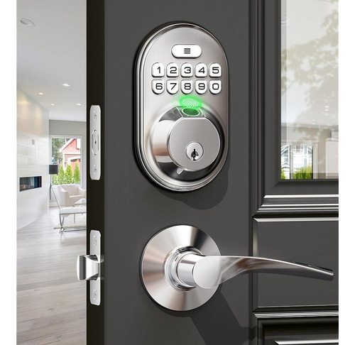 ~? Veise Fingerprint Door Lock Con 2 Manijas De Palanca - Ce