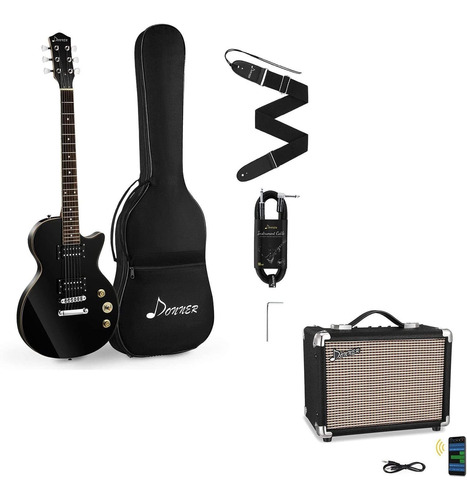 Kit Guitarra Electrica Lp Tamaño Completo 39  Color Negro 10