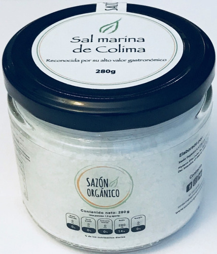 Sal Marina De Colima 100% Orgánica Frasco De 290g 