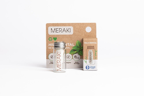 Imagen 1 de 3 de Hilo Dental Biodegradable Meraki Envase Eco Friendly Vegano