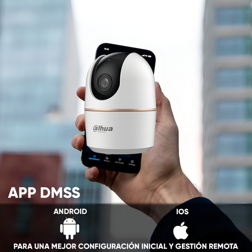 Dahua Cámara Ip Domo Motorizado Wifi Resolución 3mp Detección De Humanos Y Mascotas Por Ia Ir De 10m Wifi 6 Audio Bidireccional Alarma Ranura De Microsd Seguimiento De Objetos Vista 360 Color Blanco