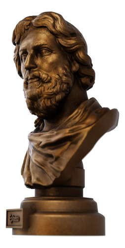 Estátua Busto Epiteto Filósofo Grego - Estoicismo Cor Cor Cobre Antigo