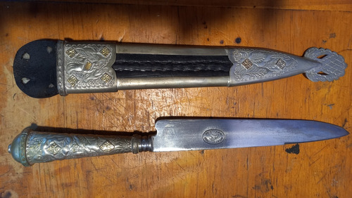Cuchillo Solingen Guazubira  Oro Y Plata 18cm