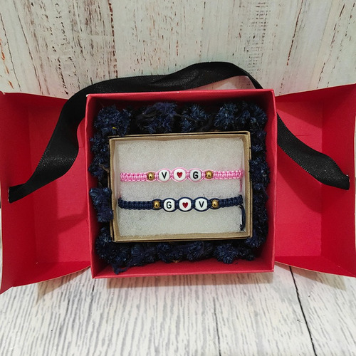 Pulseras Parejas Con Iniciales - Regalos Novios -aniversario