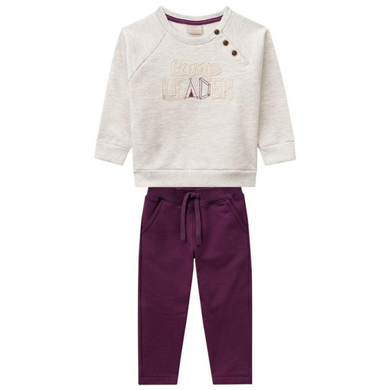 Conjunto Milon Moletom Camp Leader 10655 - Cor Cinza E Vinho | Mercado Livre