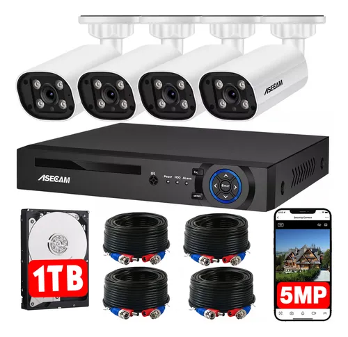 comprar Cámara De Seguridad 5mp Con Audio Y 8 Canales Dvr 1tb