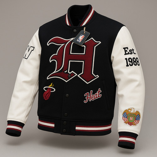 Campera Universitaria Para Hombre Tipo Miami Heat Nba